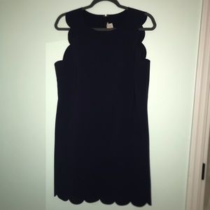 J. Crew Navy Scalloped Shift Dress Size 12